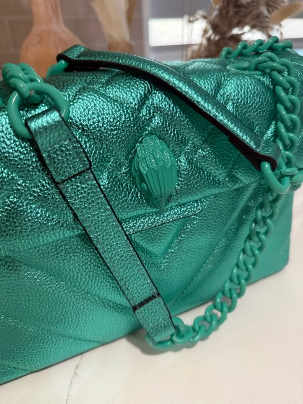 💥Kurt Geiger London Kensington Drench💥 NWT! Metallic Green - Picture 3 of 12